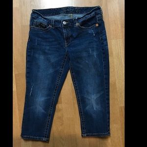 Seven7 Size 12 EUC Cropped Skinny Blue Jeans Capris Ankle